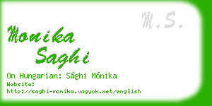 monika saghi business card